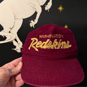 Washington Redskins Corduroy Vintage Hat in Burgundy with Gold Embroidery